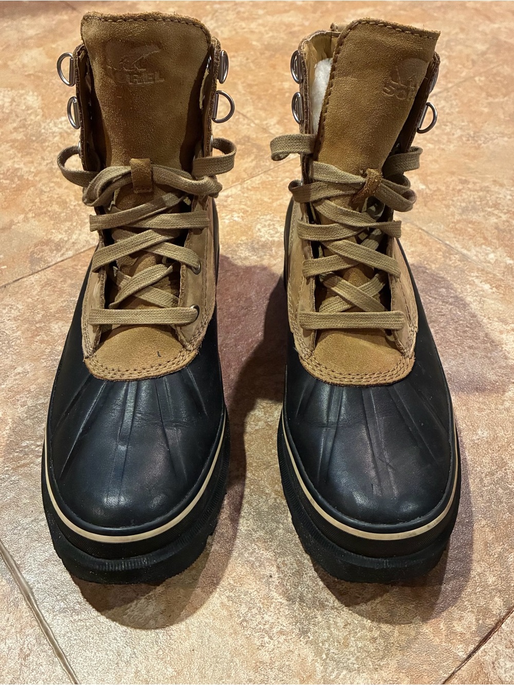 Sorel Brown and Black Men's Waterproof Duck Boots